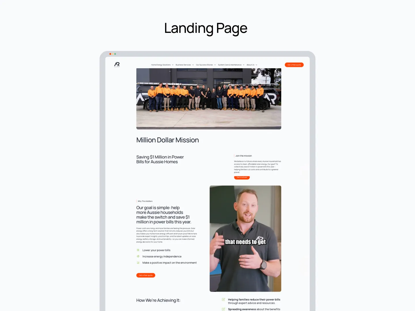 Million Dollar Mission landing page