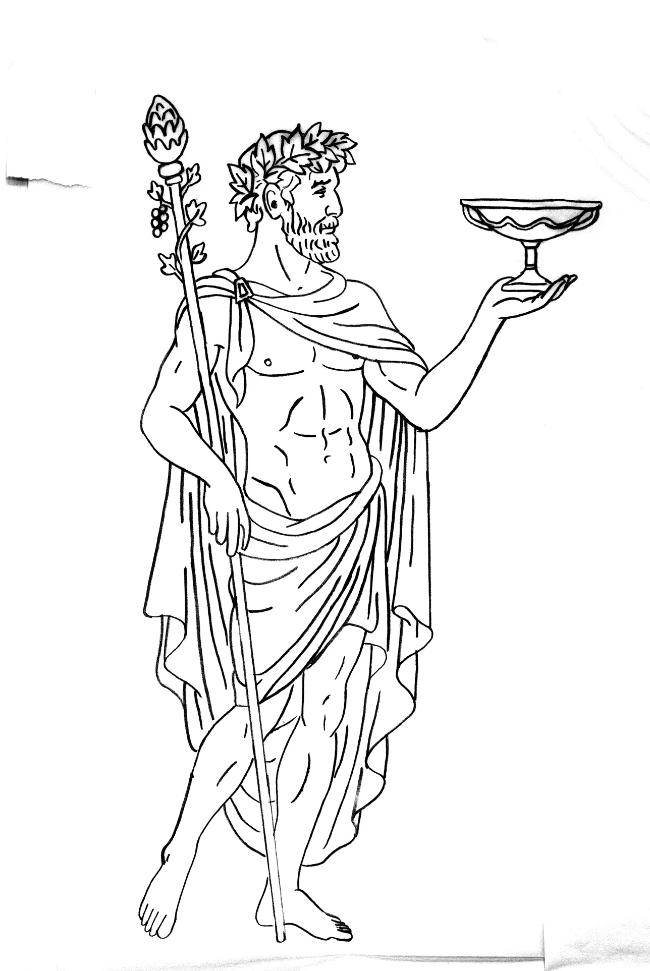 Dionysus charcoal sketch